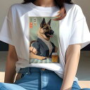 ジャーマンシェパードドッグ Tシャツ レディース 犬ファン 半袖 春夏 犬柄 プリント カジュアル かわいい 人間用 個性派 ここだけのデザイン 面白 ビール ジャーマンシェパードドッグ 居酒屋 和風 着物