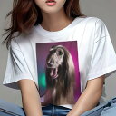 アフガンハウンド Tシャツ レディース 犬ファン 半袖 春夏 犬柄 プリント カジュアル かわいい 人間用 個性派 ここだけのデザイン 面白 アフガンハウンド