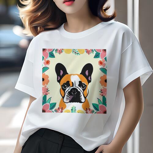 フレンチブルドッグ Tシャツ レディース 犬ファン 半袖 春夏 犬柄 プリント カジュアル かわいい 人間..