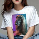 アフガンハウンド Tシャツ レディース 犬ファン 半袖 春夏 犬柄 プリント カジュアル かわいい 人間用 個性派 ここだけのデザイン 面白 アフガンハウンド