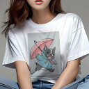 フレンチブルドッグ Tシャツ レディース 犬ファン 半袖 春夏 犬柄 プリント カジュアル かわいい 人間用 個性派 ここだけのデザイン 面白 傘 フレンチブル...