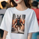 ジャーマンシェパードドッグ Tシャツ レディース 犬ファン 半袖 春夏 犬柄 プリント カジュアル かわいい 人間用 個性派 ここだけのデザイン 面白 コート ...