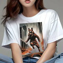 ジャーマンシェパードドッグ Tシャツ レディース 犬ファン 半袖 春夏 犬柄 プリント カジュアル かわいい 人間用 個性派 ここだけのデザイン 面白 コート ...