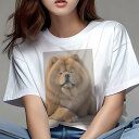 チャウチャウ Tシャツ レディース 犬ファン 半袖 春夏 犬柄 プリント カジュアル かわいい 人間用 個性派 ここだけのデザイン 面白 ふわふわ チャウチャウ...