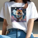 チャウチャウ Tシャツ レディース 犬ファン 半袖 春夏 犬柄 プリント カジュアル かわいい 人間用 個性派 ここだけのデザイン 面白 ハート チャウチャウ 星 帽子 フリル