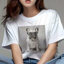 フレンチブルドッグ Tシャツ レディース 犬ファン 半袖 春夏 犬柄 プリント カジュアル かわいい 人間用 個性派 ここだけのデザイン 面白 メガネ フレンチ...