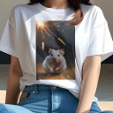 Tシャツ レディース 犬ファン 半袖 春夏 犬柄 プリント カジュアル かわいい 人間用 個性派 ここだけのデザイン 面白 花火 スパーク 光