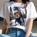 不明 Tシャツ レディース 犬ファン 半袖 春夏 犬柄 プリント カジュアル かわいい 人間用 個性派 ここだけのデザイン 面白 スキー 不明 スキーウェア 帽子 ゴーグル