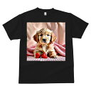 ゴールデンレトリバー Tシャツ メンズ キッズ 犬ファン 半袖 春夏 犬柄 プリント カジュアル かわいい 人間用 個性派 ここだけのデザイン 面白 イチゴ ゴールデンレトリバー