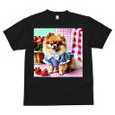 ポメラニアン Tシャツ メンズ キッズ 犬ファン 半袖 春夏 犬柄 プリント カジュアル かわいい 人間用 個性派 ここだけのデザイン 面白 イチゴ ポメラニアン バスケット チェック柄