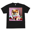 ポメラニアン Tシャツ メンズ キッズ 犬ファン 半袖 春夏 犬柄 プリント カジュアル かわいい 人間用 個性派 ここだけのデザイン 面白 イチゴ ポメラニアン チェック柄