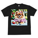 ポメラニアン Tシャツ メンズ キッズ 犬ファン 半袖 春夏 犬柄 プリント カジュアル かわいい 人間用 個性派 ここだけのデザイン 面白 イチゴ ポメラニアン リボン チェック柄 服