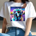 ゴールデンレトリバー Tシャツ レディース 犬ファン 半袖 春夏 犬柄 プリント カジュアル かわいい 人間用 個性派 ここだけのデザイン 面白 サングラス ゴ...