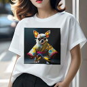 チワワ Tシャツ レディース 犬ファン 半袖 春夏 犬柄 プリント カジュアル かわいい 人間用 個性派 ここだけのデザイン 面白 着物 チワワ 帯
