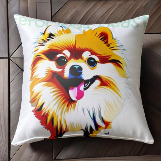 ポメラニアン クッションカバー 45×45cm アニマル柄 おしゃれ 可愛い クッション本体付き 正方形 犬フ..
