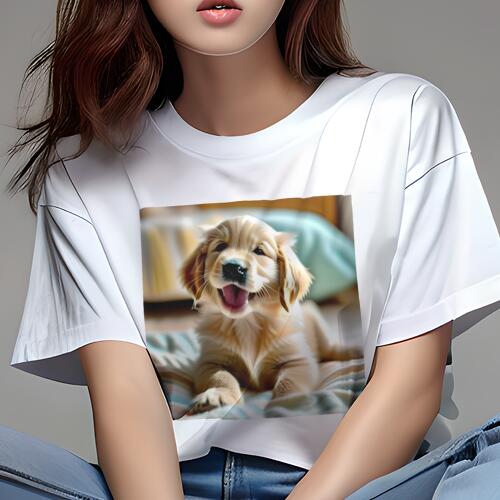 ゴールデンレトリバー Tシャツ レディース 犬ファン 半袖 春夏 犬柄 プリント カジュアル かわいい 人..