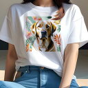 ラブラドールレトリバー Tシャツ レディース 犬ファン 半袖 春夏 犬柄 プリント カジュアル かわいい 人間用 個性派 ここだけのデザイン 面白 花 ラブラド...