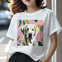 ラブラドールレトリバー Tシャツ レディース 犬ファン 半袖 春夏 犬柄 プリント カジュアル かわいい 人間用 個性派 ここだけのデザイン 面白 葉 ラブラド...