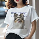 シェットランドシープドッグ Tシャツ レディース 犬ファン 半袖 春夏 犬柄 プリント カジュアル かわいい 人間用 個性派 ここだけのデザイン 面白 メガネ ...