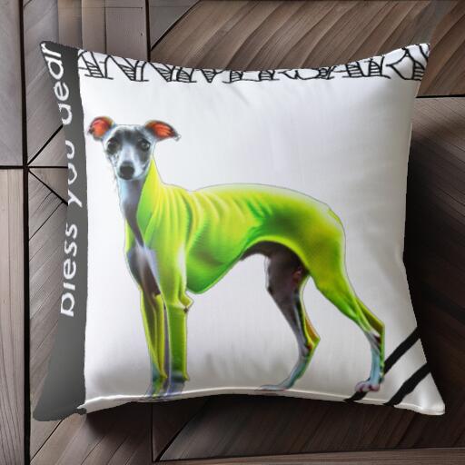イタリアングレーハウンド クッションカバー 45×45cm アニマル柄 おしゃれ 可愛い クッション本体付き ..