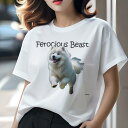 サモエド Tシャツ レディース 犬ファン 半袖 春夏 犬柄 プリント カジュアル かわいい 人間用 個性派 ここだけのデザイン 面白 サモエド