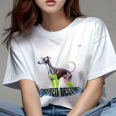 イタリアングレーハウンド Tシャツ レディース 犬ファン 半袖 春夏 犬柄 プリント カジュアル かわいい 人間用 個性派 ここだけのデザイン 面白 イタリアン...