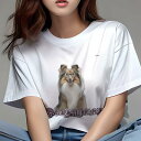シェットランドシープドッグ Tシャツ レディース 犬ファン 半袖 春夏 犬柄 プリント カジュアル かわいい 人間用 個性派 ここだけのデザイン 面白 メガネ ...