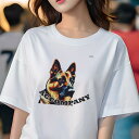ジャーマンシェパードドッグ Tシャツ レディース 犬ファン 半袖 春夏 犬柄 プリント カジュアル かわいい 人間用 個性派 ここだけのデザイン 面白 ジャーマ...