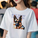 ジャーマンシェパード Tシャツ レディース 犬ファン 半袖 春夏 犬柄 プリント カジュアル かわいい 人間用 個性派 ここだけのデザイン 面白 サングラス ジ...