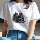 ポメラニアン Tシャツ レディース 犬ファン 半袖 春夏 犬柄 プリント カジュアル かわいい 人間用 個性派 ここだけのデザイン 面白 ポメラニアン