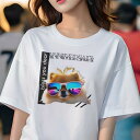 ポメラニアン Tシャツ レディース 犬ファン 半袖 春夏 犬柄 プリント カジュアル かわいい 人間用 個性派 ここだけのデザイン 面白 サングラス ポメラニア...