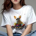 チワワ Tシャツ レディース 犬ファン 半袖 春夏 犬柄 プリント カジュアル かわいい 人間用 個性派 ここだけのデザイン 面白 着物 チワワ