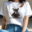 チワワ Tシャツ レディース 犬ファン 半袖 春夏 犬柄 プリント カジュアル かわいい 人間用 個性派 ここだけのデザイン 面白 着物 チワワ