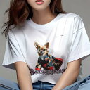 チワワ Tシャツ レディース 犬ファン 半袖 春夏 犬柄 プリント カジュアル かわいい 人間用 個性派 ここだけのデザイン 面白 着物 チワワ