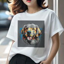 ゴールデンレトリバー Tシャツ レディース 犬ファン 半袖 春夏 犬柄 プリント カジュアル かわいい 人間用 個性派 ここだけのデザイン 面白 ゴールデンレト...