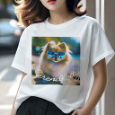 ポメラニアン Tシャツ レディース 犬ファン 半袖 春夏 犬柄 プリント カジュアル かわいい 人間用 個性派 ここだけのデザイン 面白 サングラス ポメラニアン