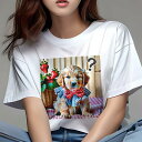 ゴールデンレトリバー Tシャツ レディース 犬ファン 半袖 春夏 犬柄 プリント カジュアル かわいい 人間用 個性派 ここだけのデザイン 面白 イチゴ ゴール...