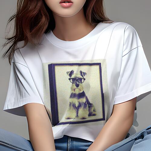 ミニチュアシュナウザー Tシャツ レディース 犬ファン 半袖 春夏 犬柄 プリント カジュアル かわいい ..