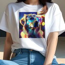 ゴールデンレトリバー Tシャツ レディース 犬ファン 半袖 春夏 犬柄 プリント カジュアル かわいい 人間用 個性派 ここだけのデザイン 面白 サングラス ゴ...