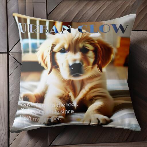 かわいい ゴールデンレトリバー 癒し ペット 子犬 クッションカバー 45×45cm アニマル柄 おしゃれ 可愛..