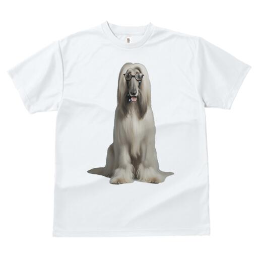 アフガンハウンド Tシャツ メンズ キッズ 犬ファン 半袖 春夏 犬柄 プリント カジュアル かわいい 人間用 個性派 ここだけのデザイン 面白 メガネ アフガンハウンド