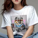 ポメラニアン Tシャツ レディース 犬ファン 半袖 春夏 犬柄 プリント カジュアル かわいい 人間用 個性派 ここだけのデザイン 面白 イチゴ ポメラニアン リボン ワンピース