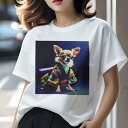 チワワ Tシャツ レディース 犬ファン 半袖 春夏 犬柄 プリント カジュアル かわいい 人間用 個性派 ここだけのデザイン 面白 着物 チワワ 刀