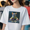 チワワ Tシャツ レディース 犬ファン 半袖 春夏 犬柄 プリント カジュアル かわいい 人間用 個性派 ここだけのデザイン 面白 着物 チワワ