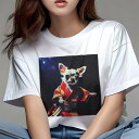 チワワ Tシャツ レディース 犬ファン 半袖 春夏 犬柄 プリント カジュアル かわいい 人間用 個性派 ここだけのデザイン 面白 着物 チワワ