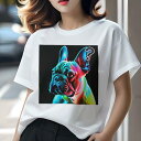 フレンチブルドッグ Tシャツ レディース 犬ファン 半袖 春夏 犬柄 プリント カジュアル かわいい 人間用 個性派 ここだけのデザイン 面白 フレンチブルドッ...