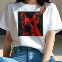 フレンチブルドッグ Tシャツ レディース 犬ファン 半袖 春夏 犬柄 プリント カジュアル かわいい 人間用 個性派 ここだけのデザイン 面白 フレンチブルドッ...