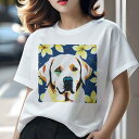 ラブラドールレトリバー Tシャツ レディース 犬ファン 半袖 春夏 犬柄 プリント カジュアル かわいい 人間用 個性派 ここだけのデザイン 面白 花柄 ラブラ...