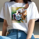 ゴールデンレトリバー Tシャツ レディース 犬ファン 半袖 春夏 犬柄 プリント カジュアル かわいい 人間用 個性派 ここだけのデザイン 面白 ゴールデンレト...