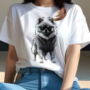 ポメラニアン Tシャツ レディース 犬ファン 半袖 春夏 犬柄 プリント カジュアル かわいい 人間用 個性派 ここだけのデザイン 面白 サングラス ポメラニア...